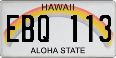 HI license plate EBQ113