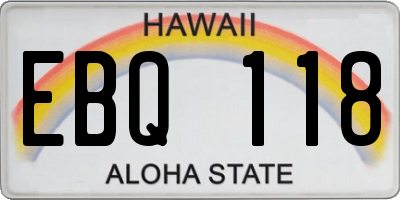 HI license plate EBQ118