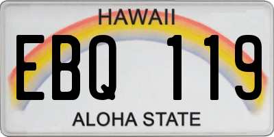 HI license plate EBQ119