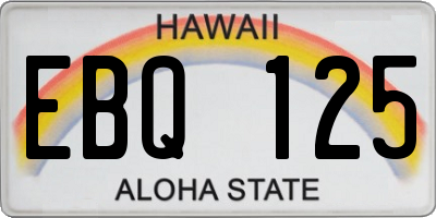 HI license plate EBQ125