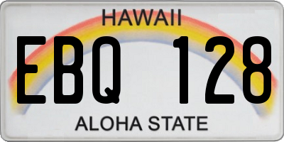 HI license plate EBQ128