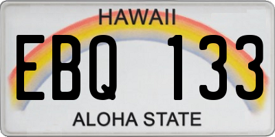 HI license plate EBQ133