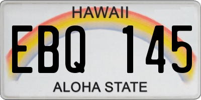 HI license plate EBQ145