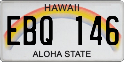 HI license plate EBQ146