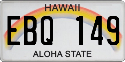 HI license plate EBQ149