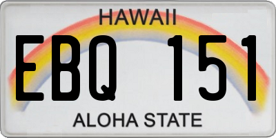 HI license plate EBQ151