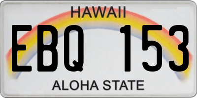 HI license plate EBQ153
