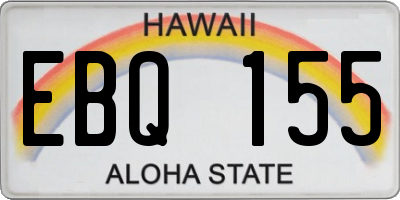HI license plate EBQ155