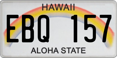 HI license plate EBQ157