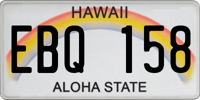 HI license plate EBQ158