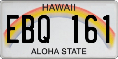HI license plate EBQ161