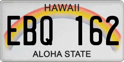 HI license plate EBQ162