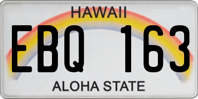 HI license plate EBQ163