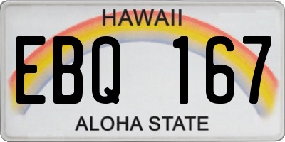 HI license plate EBQ167