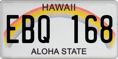 HI license plate EBQ168