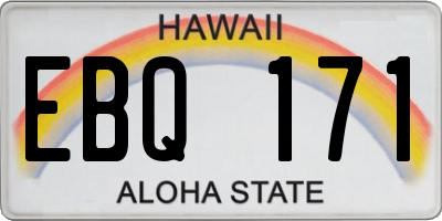 HI license plate EBQ171