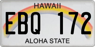 HI license plate EBQ172