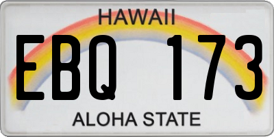 HI license plate EBQ173
