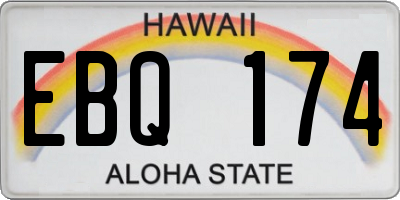 HI license plate EBQ174