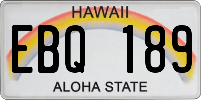 HI license plate EBQ189