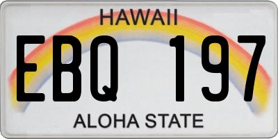 HI license plate EBQ197