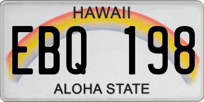 HI license plate EBQ198