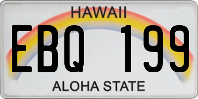 HI license plate EBQ199
