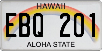 HI license plate EBQ201