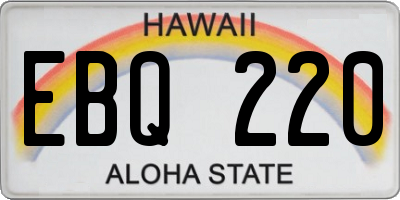 HI license plate EBQ220