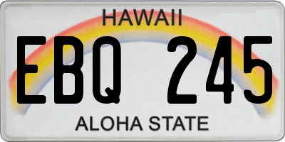 HI license plate EBQ245