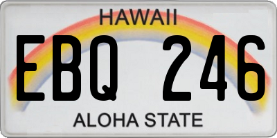 HI license plate EBQ246