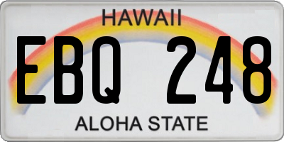 HI license plate EBQ248