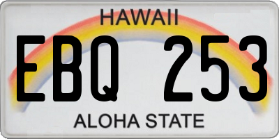 HI license plate EBQ253