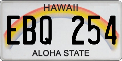 HI license plate EBQ254