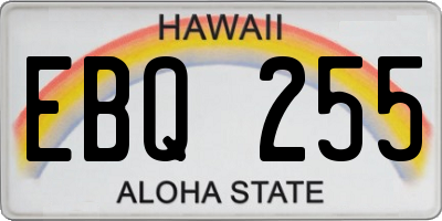 HI license plate EBQ255