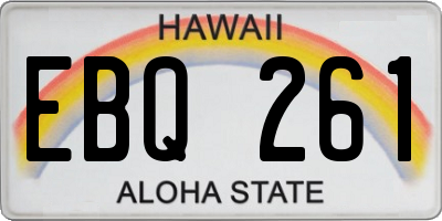 HI license plate EBQ261