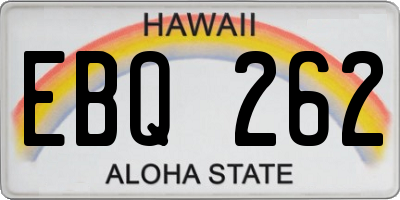 HI license plate EBQ262