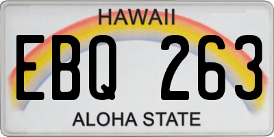 HI license plate EBQ263