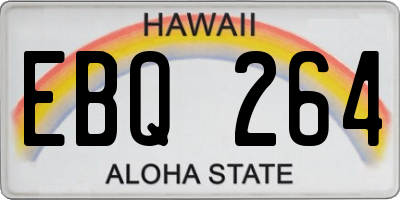 HI license plate EBQ264