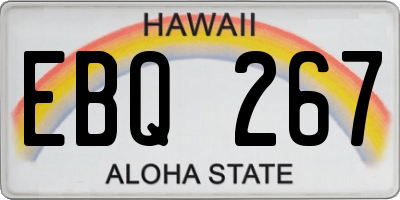 HI license plate EBQ267