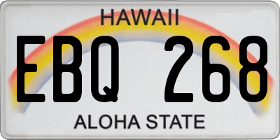 HI license plate EBQ268