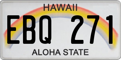 HI license plate EBQ271