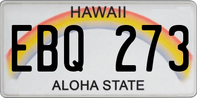 HI license plate EBQ273