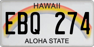 HI license plate EBQ274