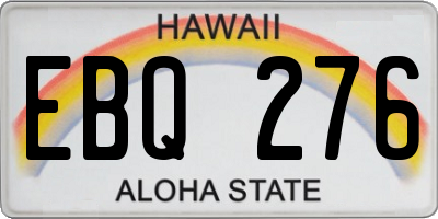 HI license plate EBQ276