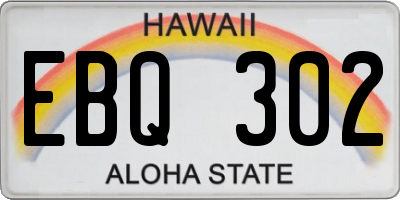 HI license plate EBQ302