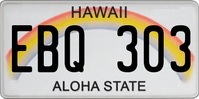 HI license plate EBQ303