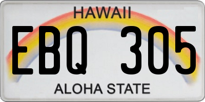 HI license plate EBQ305