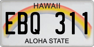HI license plate EBQ311