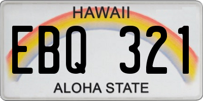 HI license plate EBQ321